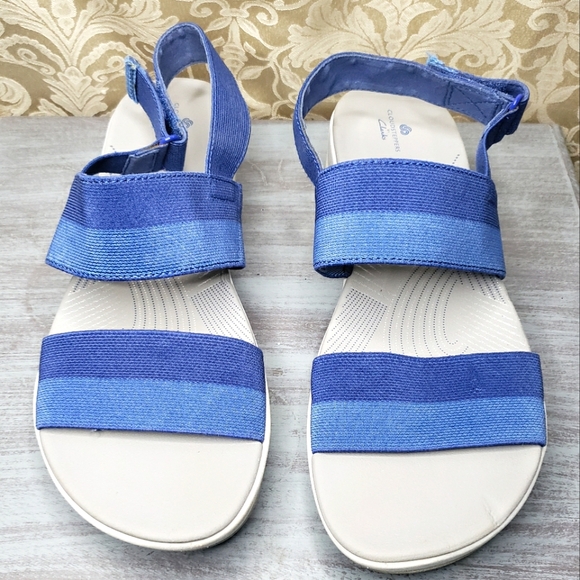 Cloudsteppers by Clarks Cushion Soft 2-tone blue Sandals Women's size 8. (sl2) - Picture 1 of 10